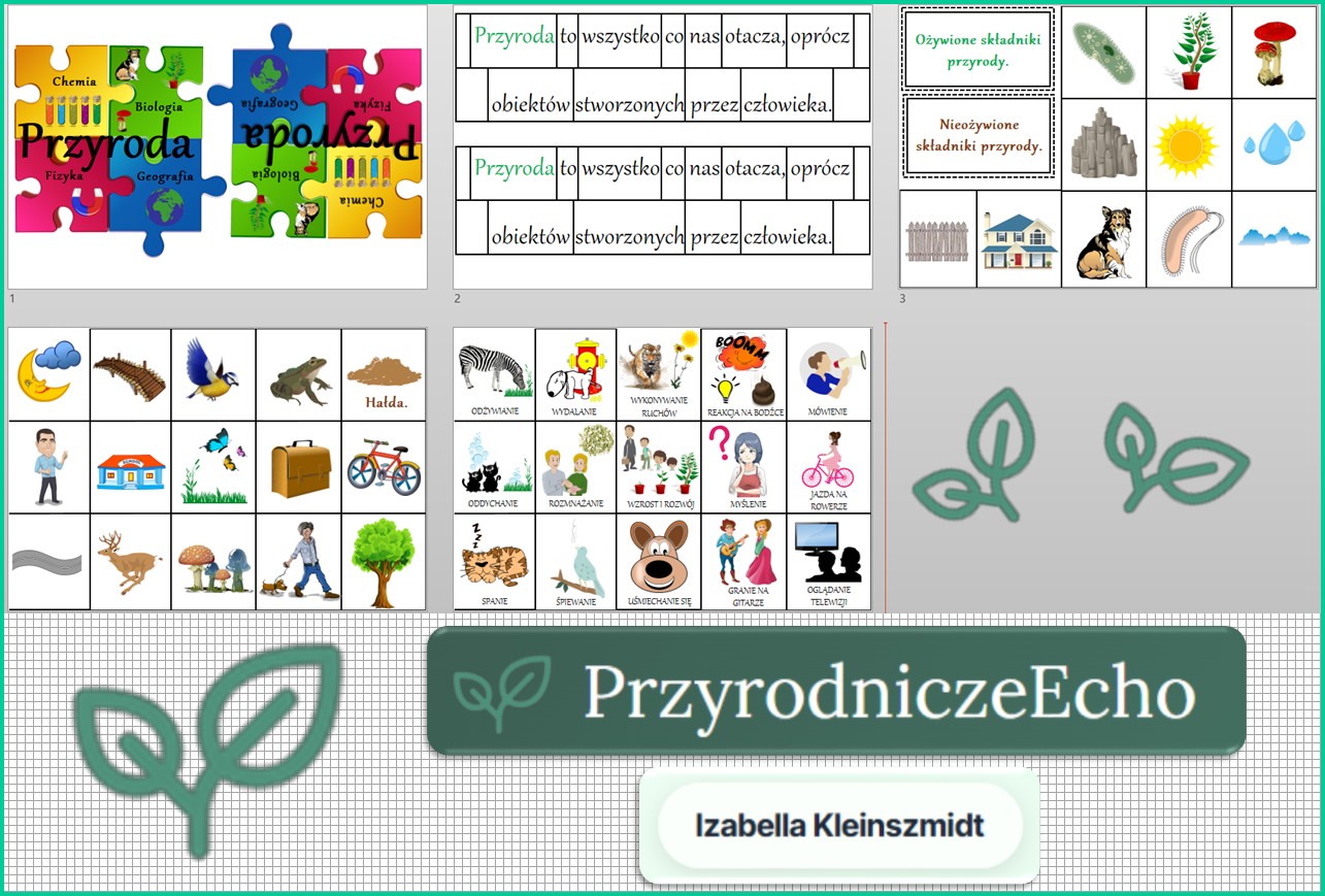 Układanki „Przyroda i jej składniki” w pdf. Przyroda. Klasa 4. Dział „Poznajemy warsztat przyrodnika”.