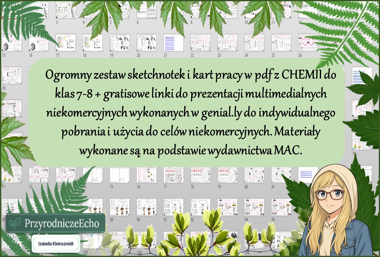 Ogromny całoroczny zestaw sketchnotek i kart pracy w pdf z Przyrody do klasy 4 + gratisowe linki do prezentacji multimedialnych niekomercyjnych wykonanych w genial.ly do indywidualnego pobrania i użycia do celów niekomercyjnych. Materiały wykonane są na podstawie wydawnictwa Nowa Era.