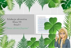 Średni zestaw prezentacji multimedialnych w genial.ly (9 sztuk) do całego działu "Nasze zdrowie fizyczne" z edukacji zdrowotnej do klasy 7. Edukacja zdrowotna.