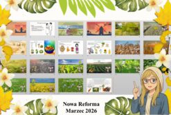Prezentacja multimedialna w PowerPoint do edycji „Co rośnie na polu?” wykonana na podstawie podręcznika „Przyroda. Odkrywam przyrodę". Nowa Era. Przyroda 4. Dział „Życie na lądzie".