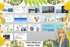 Prezentacja multimedialna w PowerPoint do edycji „Jak żyje się w wodzie?” wykonana na podstawie podręcznika „Przyroda. Odkrywam przyrodę". Nowa Era. Przyroda 4. Dział „Życie w wodzie".
