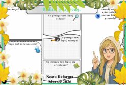 Karta pracy z przyrody do klasy 4 "Badam przyrodę". Przygotowana na podstawie podręcznika „Odkrywam przyrodę” wydawnictwa Nowa Era. Dział "Spotkanie z przyrodą".