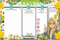 Karta pracy z przyrody do klasy 4 "Myślę i działam jak przyrodnik". Przygotowana na podstawie podręcznika „Odkrywam przyrodę” wydawnictwa Nowa Era. Dział "Spotkanie z przyrodą".