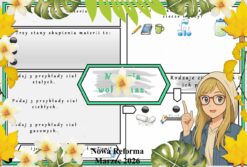 Karta pracy z przyrody do klasy 4 "Materia wokół nas". Przygotowana na podstawie podręcznika „Odkrywam przyrodę” wydawnictwa Nowa Era. Dział "Obserwuję zjawiska przyrodnicze".