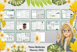 Średni - kompletny zestaw materiałów do jednego działu z przyrody "Moja okolica": sketchnotka, karta pracy w pdf i prezentacja multimedialna w genial.ly do edycji. Przyroda 4. "Odkrywam przyrodę" - dostosowane do wydawnictwa Nowa Era.