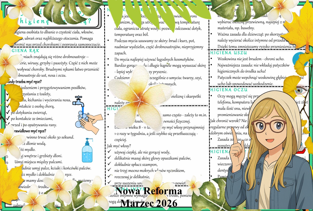Sketchnotka/notatka - dla ucznia i przypomnienie dla nauczyciela w pdf. Temat "Jak dbać o swoją higienę osobistą?". Edukacja zdrowotna. Klasa 4.