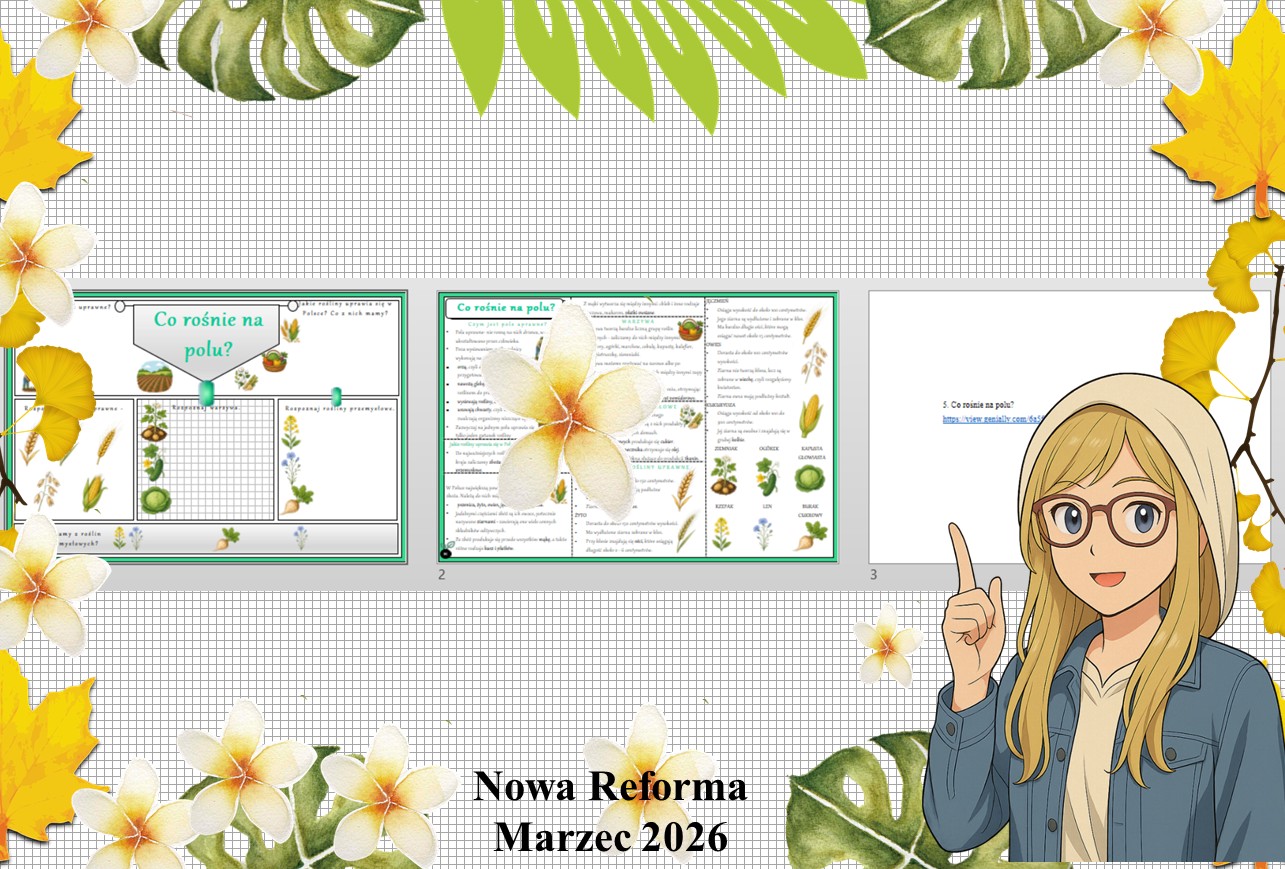 Mały zestaw na jedną lekcję: sketchnotka/notatka/przypomnienie dla nauczyciela, karta pracy plus prezentacja multimedialna „Co rośnie na polu?” w genial.ly. Przyroda "Odkrywam przyrodę". Klasa 4. Dział „Życie na lądzie".