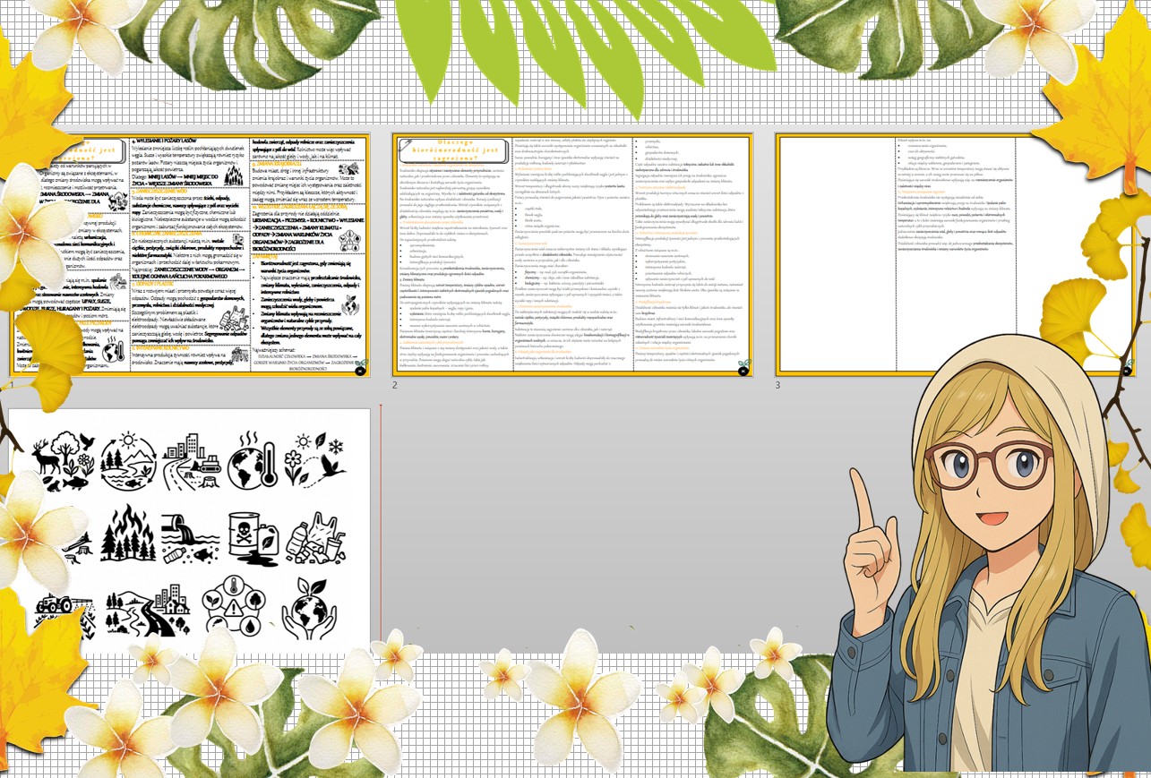 Sketchnotka/notatka - dla ucznia i przypomnienie dla nauczyciela w pdf. Temat "Dlaczego bioróżnorodność jest zagrożona?". Edukacja zdrowotna. Klasa 8.
